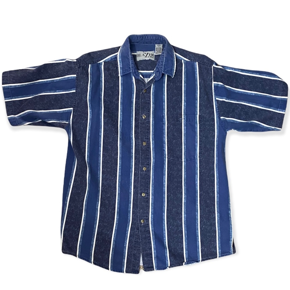 Vintage button up vertical striped